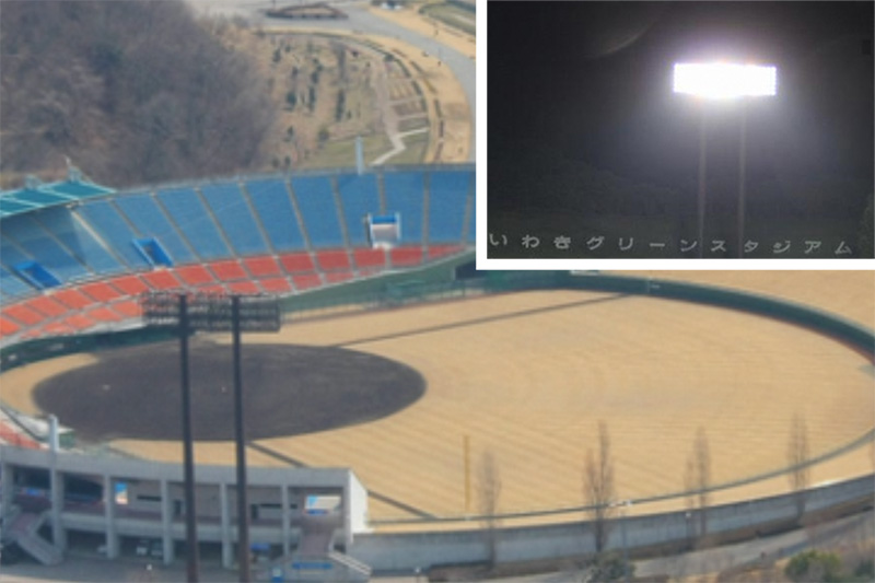 地元FMで呼びかけ明かりを目印に高台の野球場へ