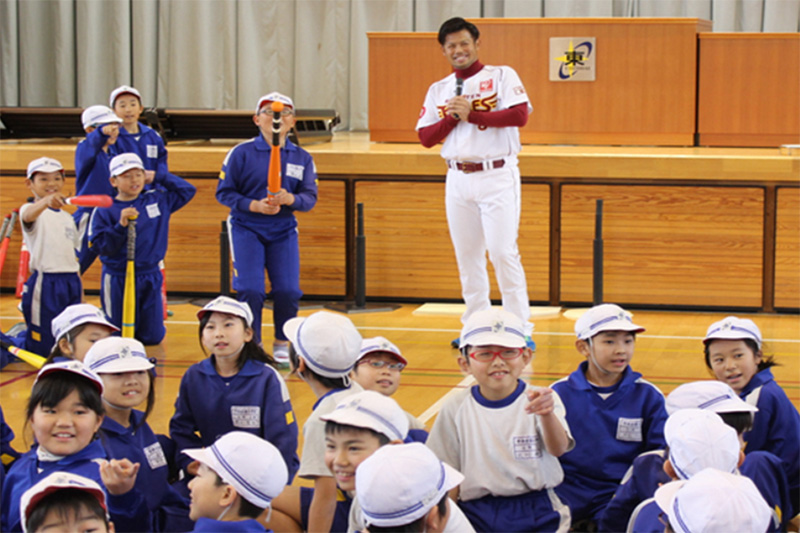 元プロ野球選手による学校訪問